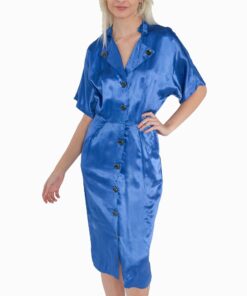 Shiny Blue Midi Dress TU32