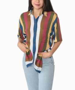 Striped Button Up Shirt TU25