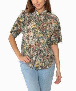Vintage Tropical Jungle Blouse TU20
