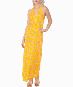 Yellow Floral Maxi Dress TU33